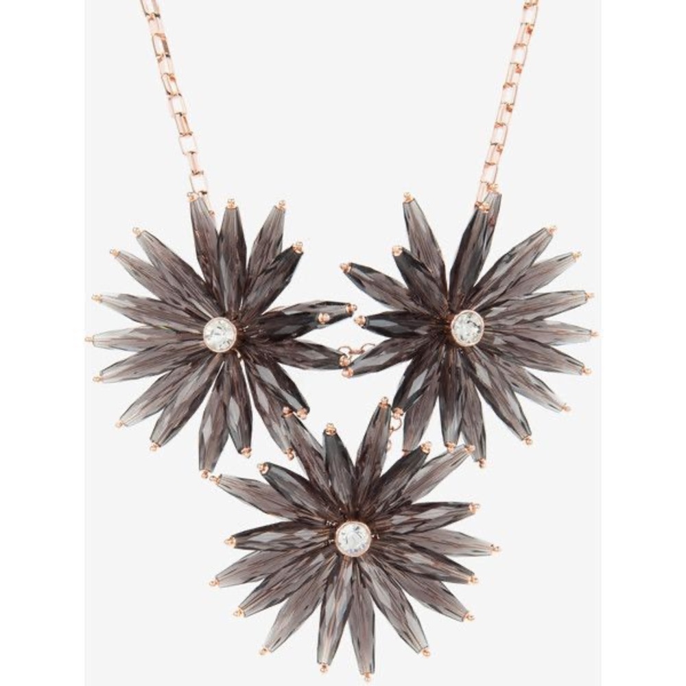 Ted baker Floria flower star burst necklace in black and rose gold